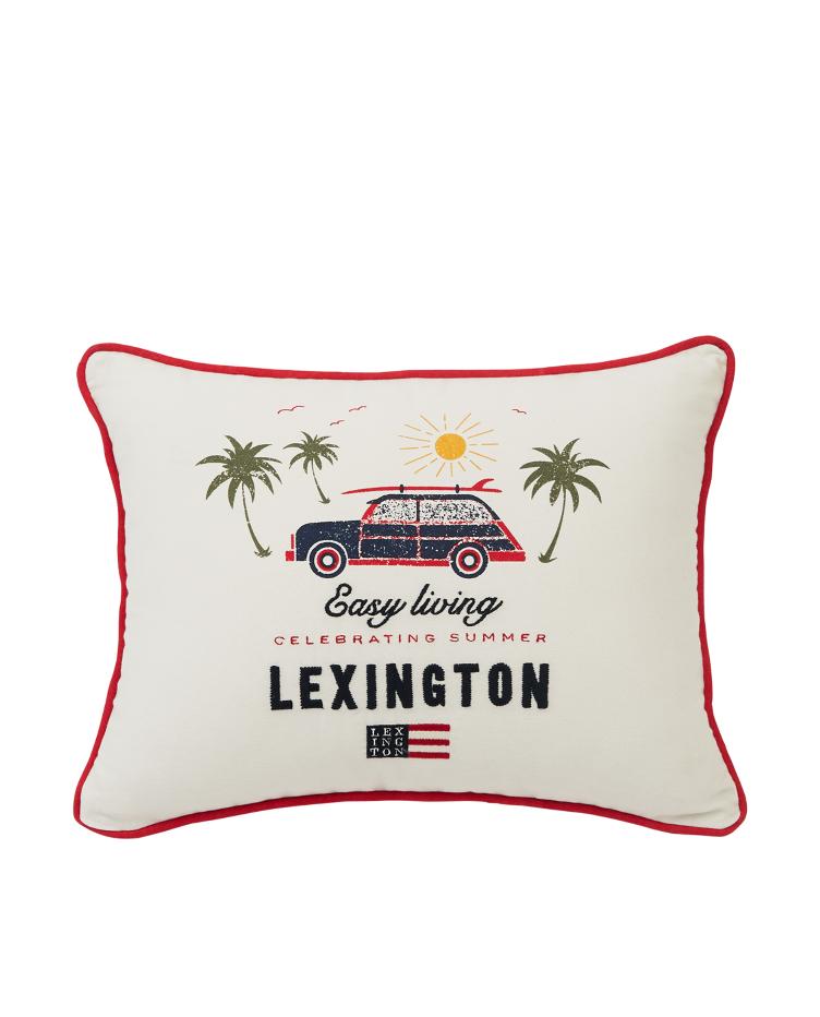 Surf Car Cotton Pillow Cover, white 30x40