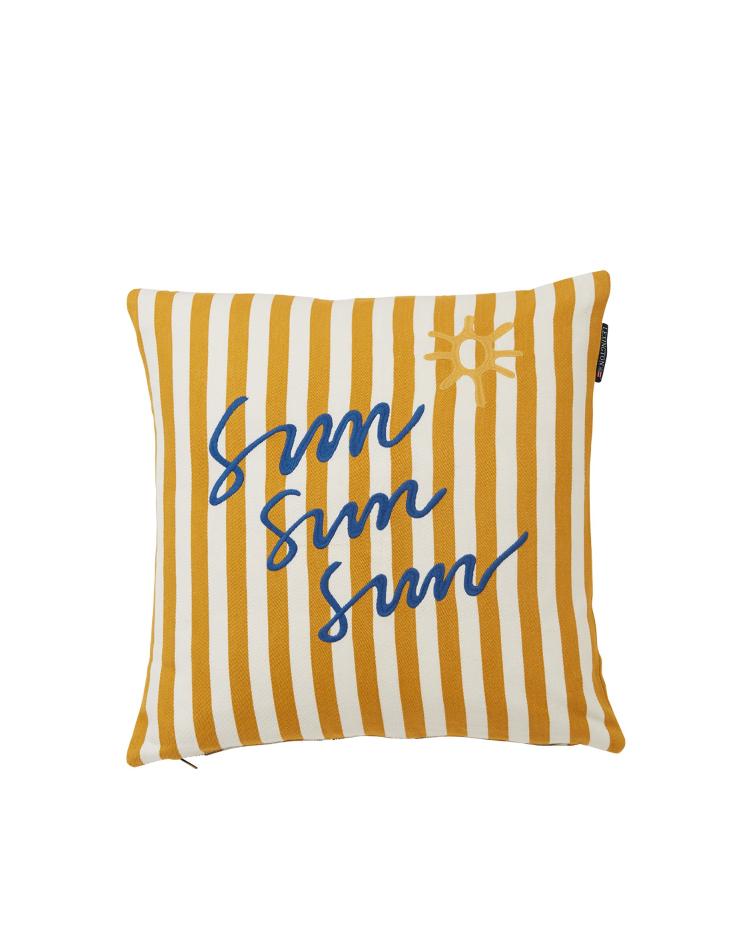 Sun Cotton Pillow Cover, Yellow/white, 50x50
