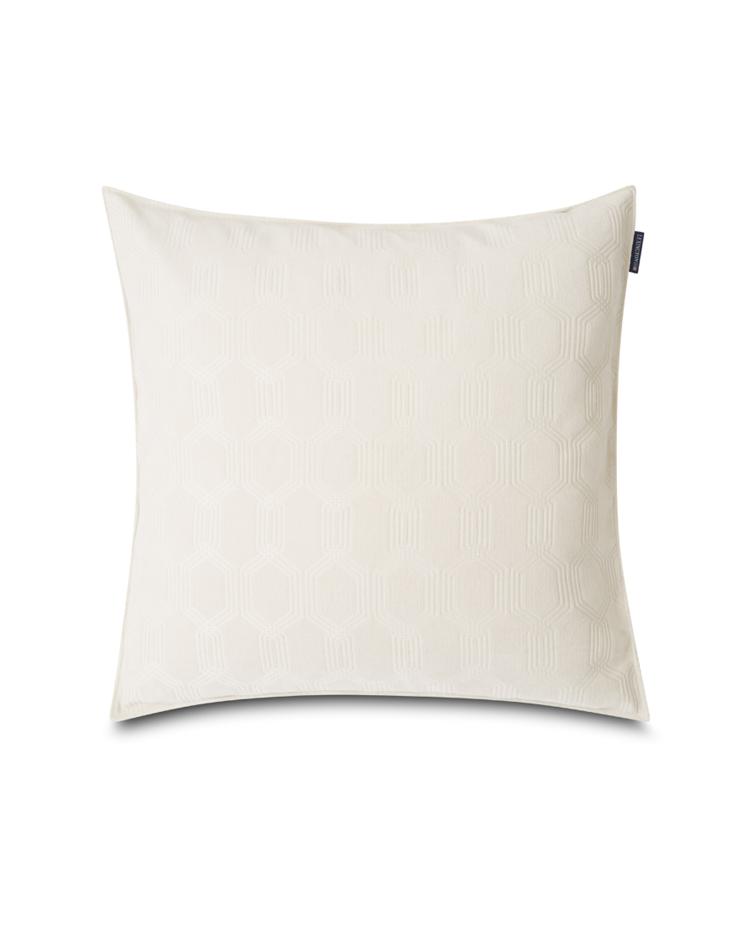 Jacquard Cotton Velvet Pillow Cover 50x50cm, Off White