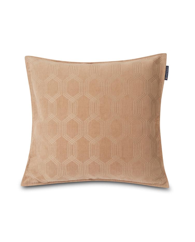 Jacquard Cotton Velvet Pillow Dk.Beige 50x50