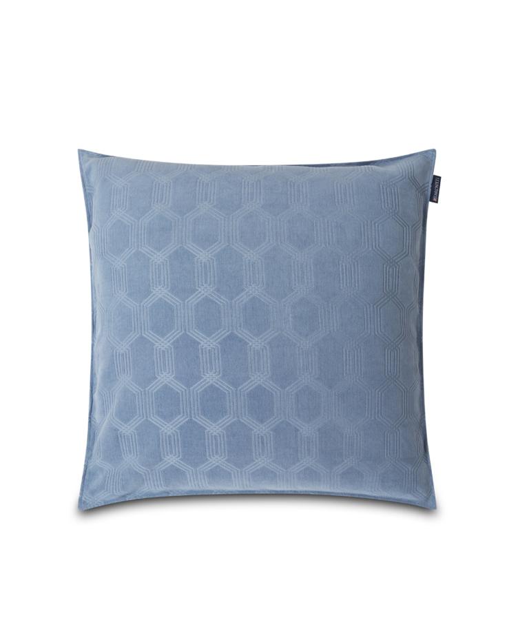 Jacquard Cotton Velvet Pillow Cover 65x65cm, Steel Blue