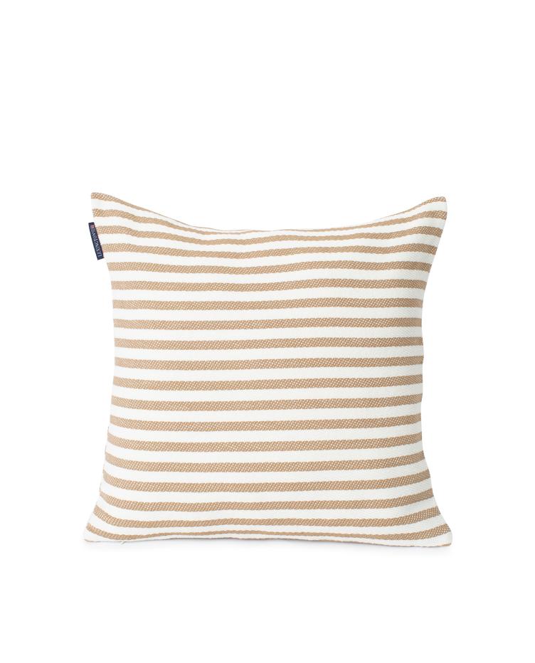 Block Striped Recycled Cotton Pillow Cover, Beige 50x50