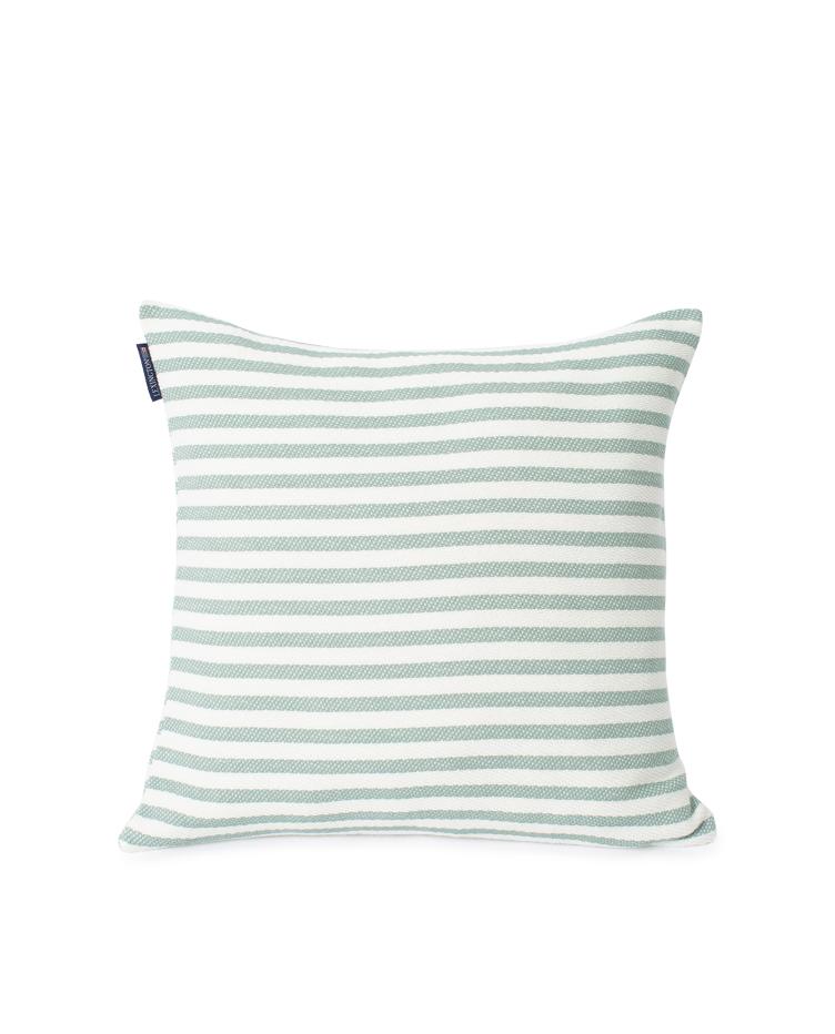 Block Striped Recycled Cotton Pillow Cover, Green 50x50