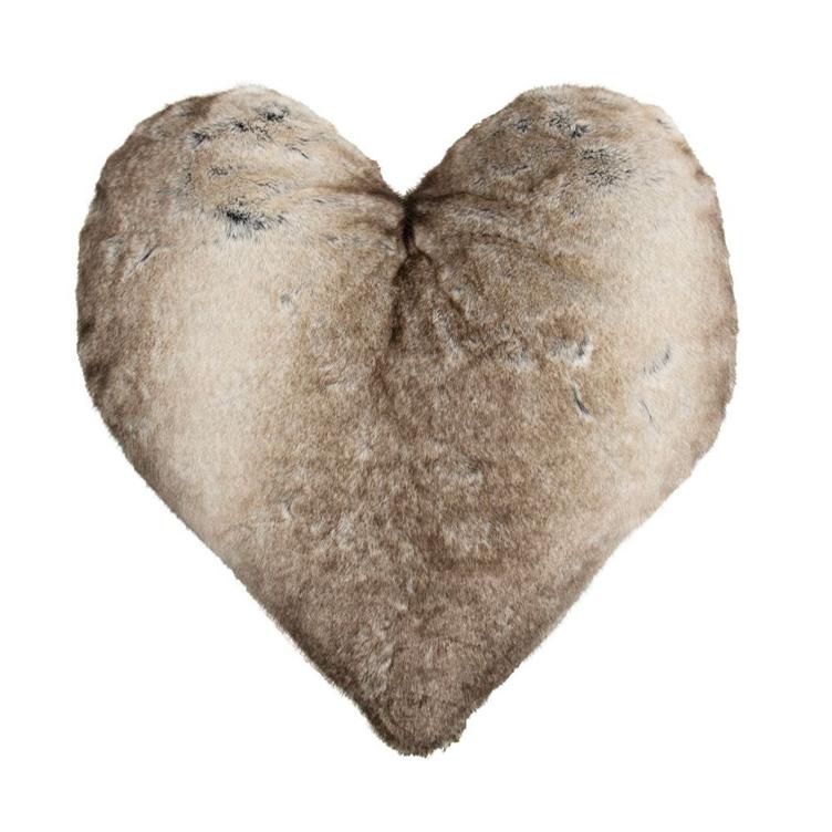 Cushion Heart Wolf winter grey 45x45